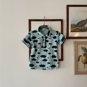 EUC Kate Quinn Brown Short Sleeved Collared Shirt Raincloud 3T